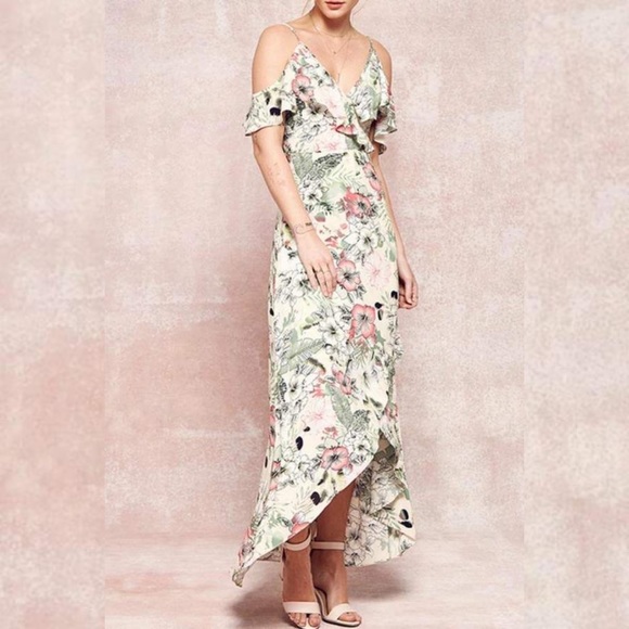 Promesa Dresses & Skirts - Floral Off the Shoulder High-Low Summer Dress NWT